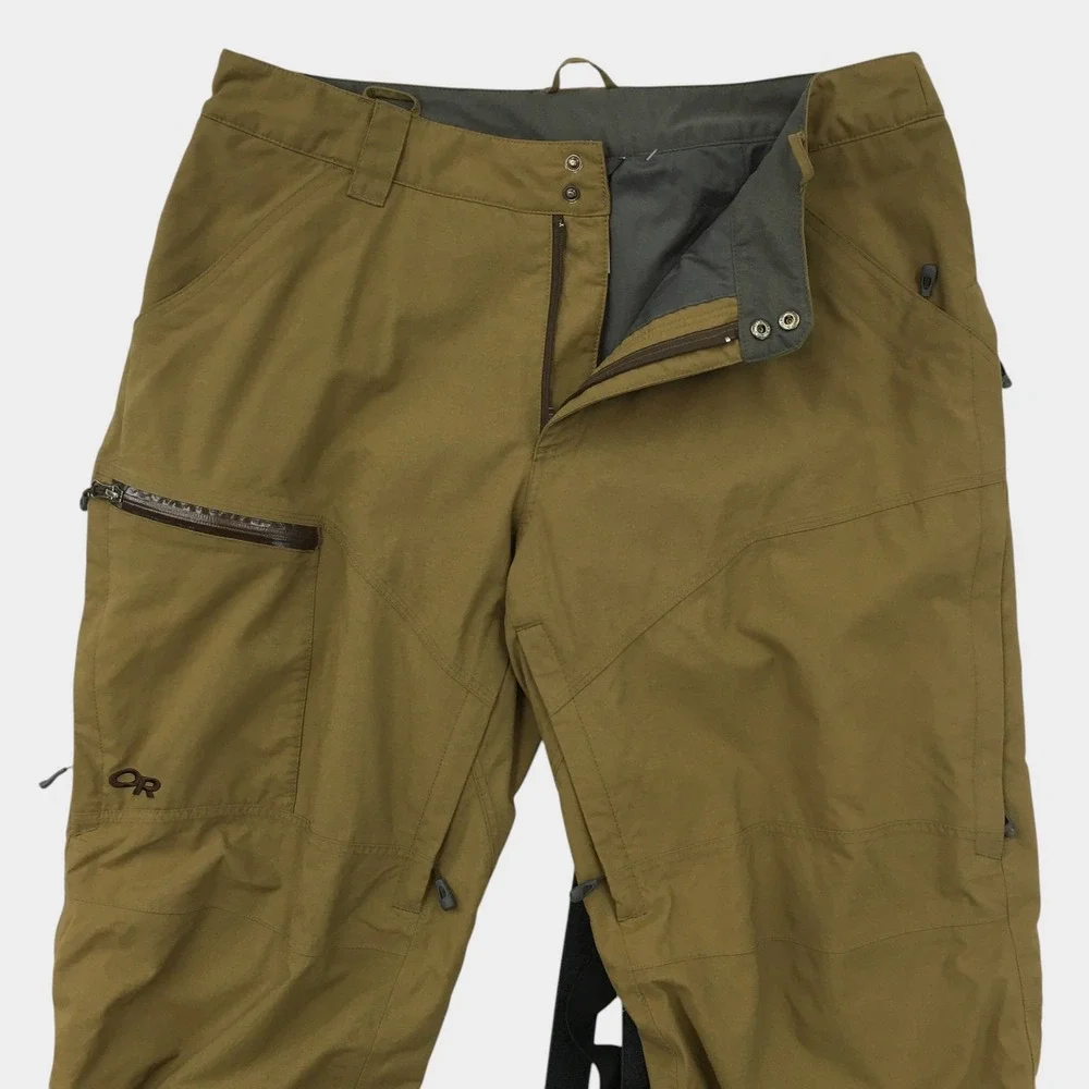 Outdoor Research Blackpowder Pants Mens XL Brown Olive Ski Snowboard RECCO Cargo